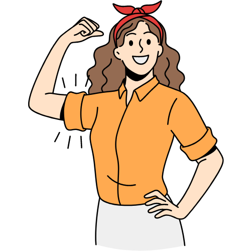 Woman LED Icon showing her muscles.