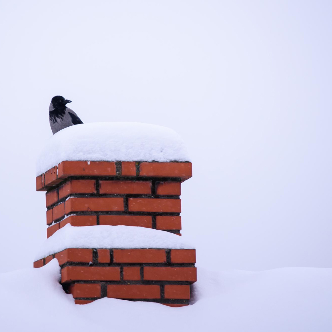 Snowy Chimney in Powell, OH