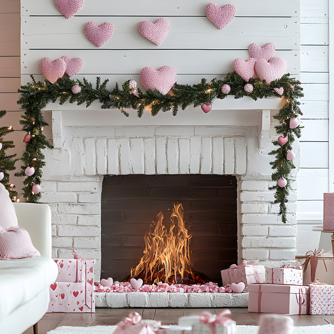 fireplace valentine's Day decorations in Sunbury, OH